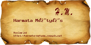 Harmata Mátyás névjegykártya